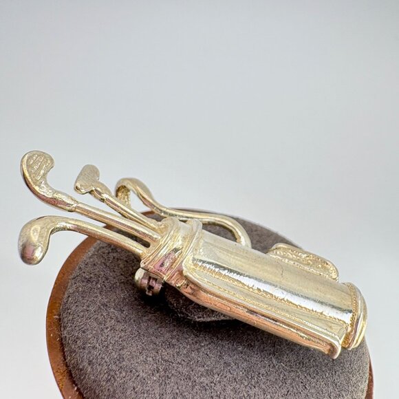 VTG Solid Sterling Silver 925 Golf Club Bag Pin Brooch Size 2" Length - Picture 5 of 11